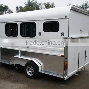 Standard Camping Float 3 Horse Trailer Horse Float With Awning thumbnail-4