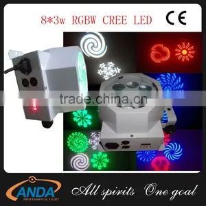 2016 Hot Selling 8*3w RGBW Super Bright Led 8 Eye Gobo Effect Light for KTV BAR DISCO thumbnail-1