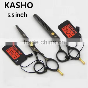 Japan Kasho 5.5 Inch Hair Scissors Black Professional Tesoura Hairdressing Salon Products Hair Cutting/ Thinning Styling Tools thumbnail-2