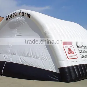 White Blue Inflatable Carport Garage With Zip Door thumbnail-1