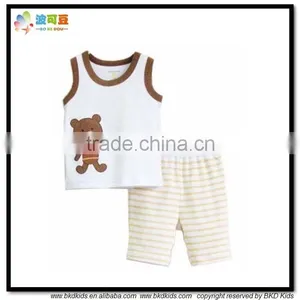 BKD Animal Embroidery Sleeveless Baby Boy Clothing Set thumbnail-5