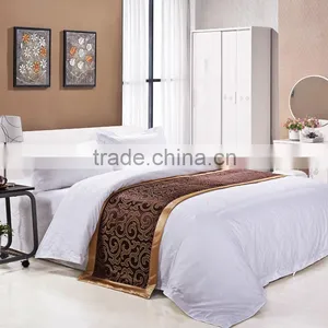 Hotel 100% Cotton Fabric 40s Satin Stripe Water Ripple High Good Quality Bedding Set thumbnail-1