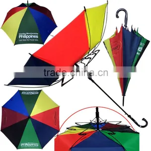 Straight Stormproof Umbrella Multi Color Rainbow Umbrella thumbnail-1
