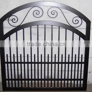 House Iron Gate Design Feature Dark Brown Color Iron Sliding Gate Door on .com thumbnail-1
