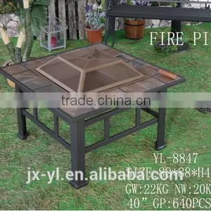 Square Outdoor Firepit With Cooking Grid thumbnail-1
