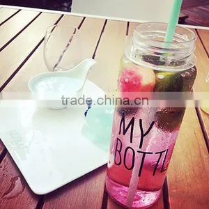 Korea Hot Sale Plastic Sports Water Bottle 500 ml my Bottle With Black Cap thumbnail-6