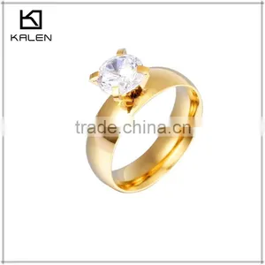 Hot Sale Low Price Couple Crystal Wedding Stainless Steel Rings thumbnail-3