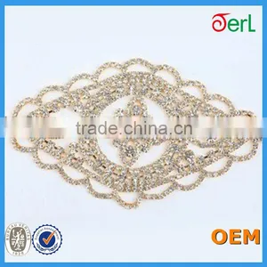 2016 Hot Sale Bling Bling Decorative Lace Rhinestone Crystal Trim for Wedding Decoration thumbnail-2