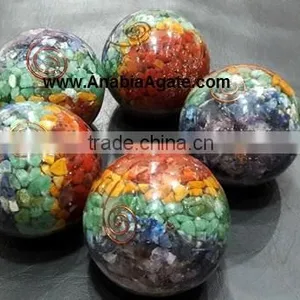 Chakra Layer Orgone Ball For Sell : Wholesale Orgone Ball : Orgone Spheres thumbnail-1