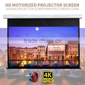Electric Pull-down Projection Screen /wall or Ceiling Mounted Motorised Projector Screen for School Theather thumbnail-1