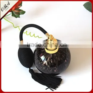 OUBOAO Handmade Luxury Airbag Glass Black Perfume Bottle , Screw Cap Repeatable Use Empty Perfume Bottle thumbnail-3