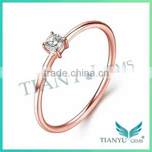 24K Gold Ring Super White Moissanite Diamond Rings Wedding Ring for Jewelry thumbnail-1
