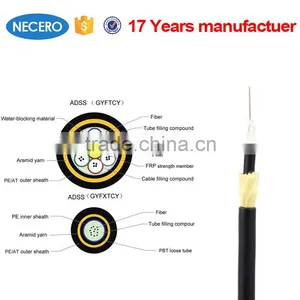 24 Core Single Mode ADSS Outdoor Fiber Optical Cable for Canyon Construction thumbnail-1
