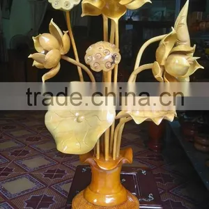 Cheap Wooden Vase for Home Decoration, Lotus Flower Vase thumbnail-3