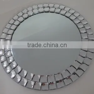 Frameless Round Acrylic Beaded Wall Mirror for Home Decoration thumbnail-1