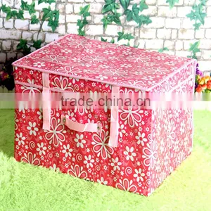 N486 Good Quality Custom Printed Non Woven Coated Water Proof Foldable Storage Box Polka Dot Bin thumbnail-2