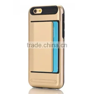 TPU + PC Combo Mobile Phone Case Cover With Card Slot for IPhone 7 thumbnail-3