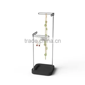 Metal Jewelry Holder, Jewelry Stand For Earrings,Necklaces, Bracelets With Cement Base thumbnail-2