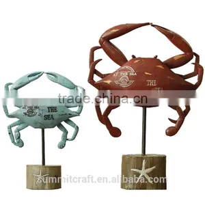 Blue and Red Resin Crab Figurine Crab Decor thumbnail-4