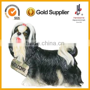10 Inch Lifelike Animal Dog Sculpture Home Decoration Swizerland Rescue Dog Resinic Craft thumbnail-3
