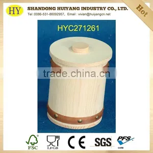 Eco-friendly Wooden Rice Bucket With Lid thumbnail-1