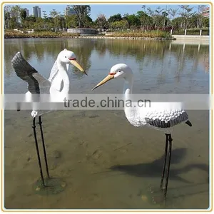 Custom Artificial Bird Egret Crane Garden Sculpture Fiberglass Egret Sculpture Manufacturer thumbnail-2
