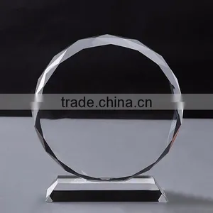 Custom Logo Round Shape China Crystal Trophy for Sale thumbnail-1