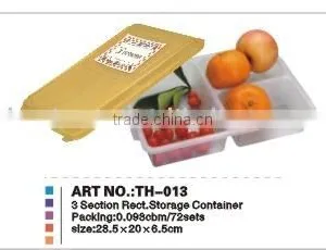 pp Food Container,pp Storage Box,3section Rect Food Container thumbnail-1
