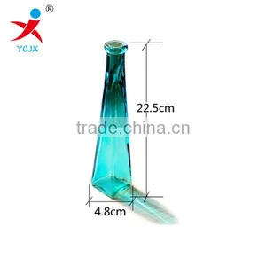 Contracted and Contemporary Glass Lucky Bamboo Small Bottle Color Transparent Glass Vase Landed Vases Wholesale Fashion Triangle thumbnail-1