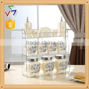 Ceramic Porcelain Canister,ceramic Canister Set,storage Jar, With Stainless Metal Stand thumbnail-5