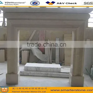 Beige Marble Fireplace Western Style thumbnail-1