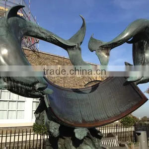 High Quality Garden Sculpture Bronze Dolphin Pool Statue With Great Price thumbnail-4