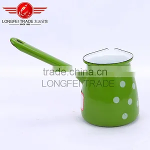 OEM Enamel Ceramic Coffee Jug Coffee Pot Coffee Warmer With Long Handle thumbnail-3