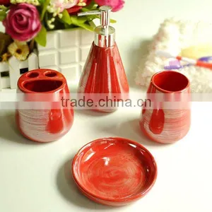 Red Bathroom Set Chrismas Bathroom Set thumbnail-1