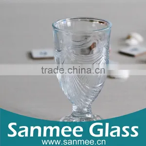 Good Quality Streak Carved Shot Glass/Glass Wine Goblet thumbnail-1