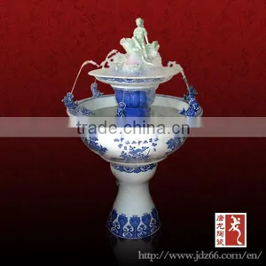 Blue and White Porcelain Excellent Quality Ceramic Waterfalls for Homes Humidifier for Best Sale thumbnail-1