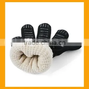 High Temperature Resistance Gloves, Machine Washable Silicone BBQ Grill Gloves, Black Flexible Safe Oven Glove thumbnail-4