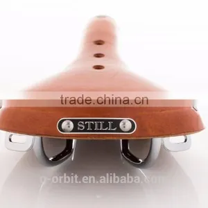 High Quality Cow Leather Bicycle Bike Saddle thumbnail-1