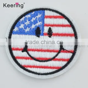 Fancy American Smiley Face Embroidery Patch Custom WEF-026 thumbnail-1