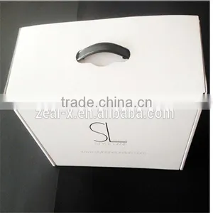 2015 Newest Boxes Strong Corrugated Shipping Boxes With Handle ,White Mailing Boxes For Man's Suit Gift Packing thumbnail-4