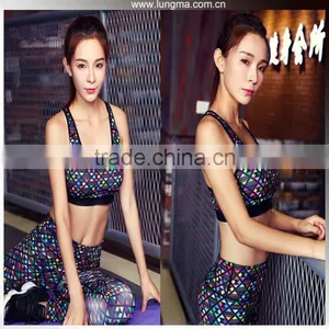 Plus Size Seamless Classic Padded Print Women Yoga Cheerleading Sports Bra Youth thumbnail-1