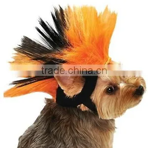 Pet Punk Halloween Costume Orange Dog Mohawk Wig thumbnail-1