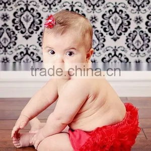 Baby Girl Cotton Bloomers Ruffles Diaper Cover Red Bloomer for Newborn Baby Wholesale Factory Price thumbnail-2