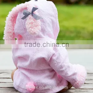 High Quality Fancy Cotton Bathrobe in Pink Poodel thumbnail-3