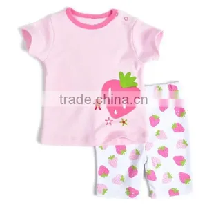 Short Sleeve t Shirt+short Pants Red Color Traditional Baby Girls Clothing Sets thumbnail-2