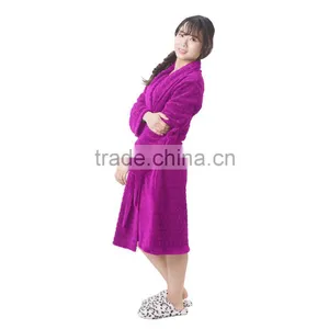 Wholesales Fleece Plain Women Robe thumbnail-2