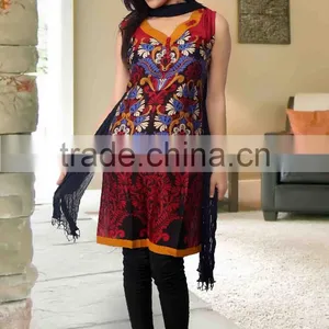 Black & White Latest Kurti Designs for Girls for Stitching 2014 thumbnail-3