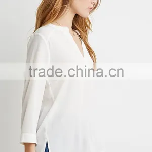 3/4 Sleeves Unlined Semi-sheer Cotton Sarees Blouse Designs for Fashion Woman Blouses thumbnail-5