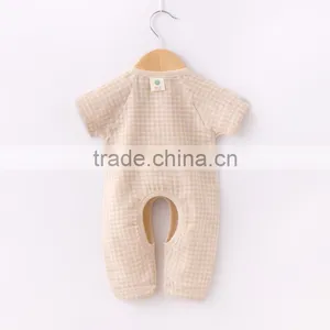 Wholesale Quality Baby Clothing Organic Cotton Onesie Baby Romper Plaid thumbnail-2