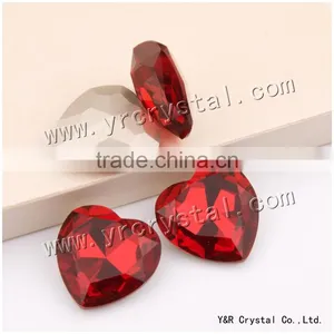 4827 Crystal Beads 28mm Siam Color Red Heart Shaped Glass Stones For Jewelry thumbnail-1